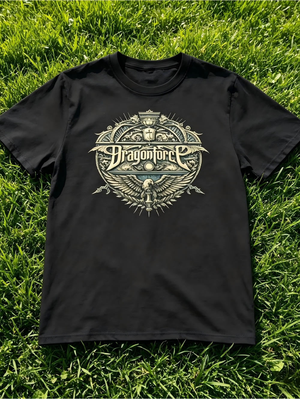 Y2K Dragonforce Through The Fire And Flame Adult Black Women Men T-shirt unisex